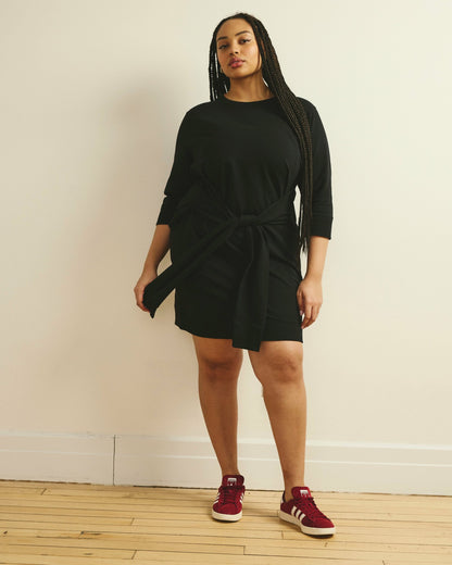 Misa Tie Sweatshirt Dress - Black | Universal Standard