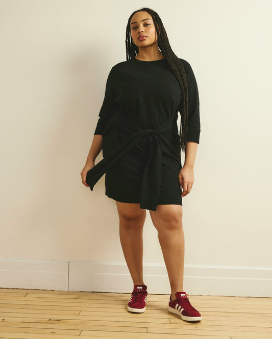 Misa Tie Sweatshirt Dress - Black | Universal Standard