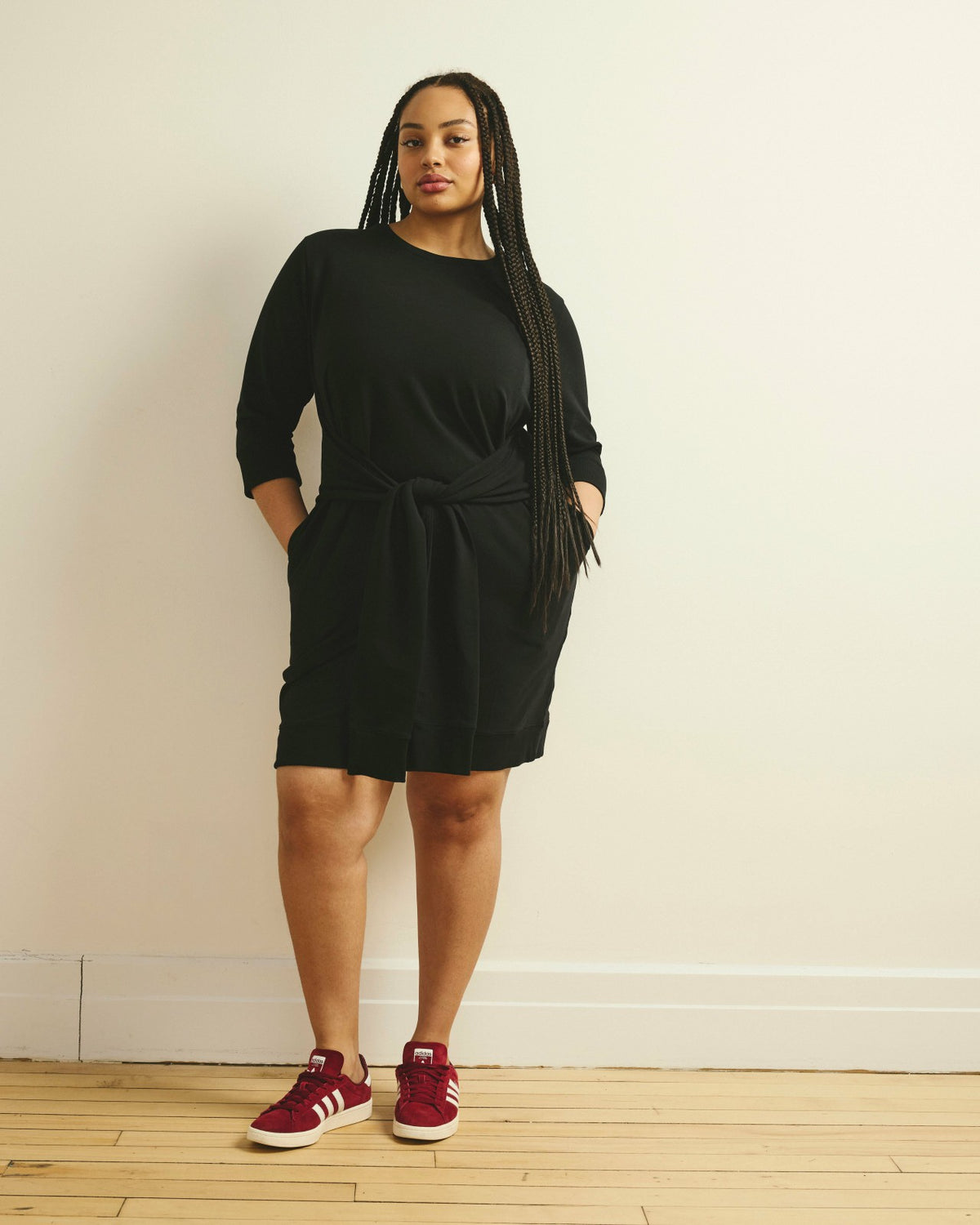 Misa Tie Sweatshirt Dress - Black | Universal Standard