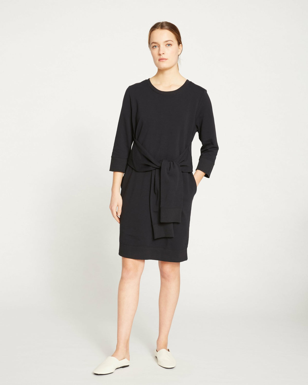 Misa Tie Sweatshirt Dress - Black | Universal Standard