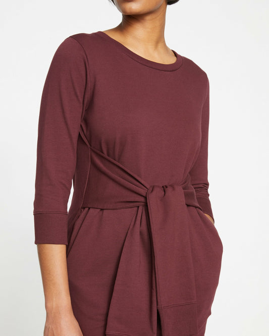 Misa Tie Sweatshirt Dress - Black Cherry | Universal Standard