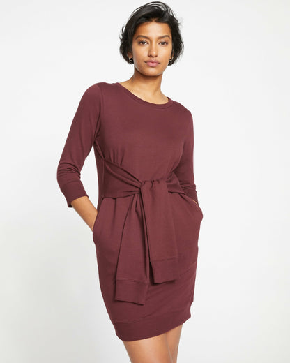 Misa Tie Sweatshirt Dress - Black Cherry | Universal Standard