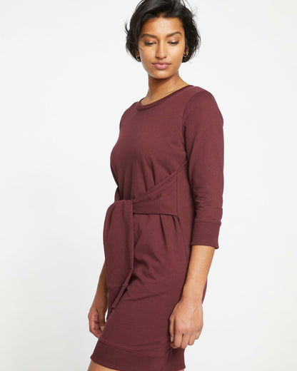 Misa Tie Sweatshirt Dress - Black Cherry | Universal Standard