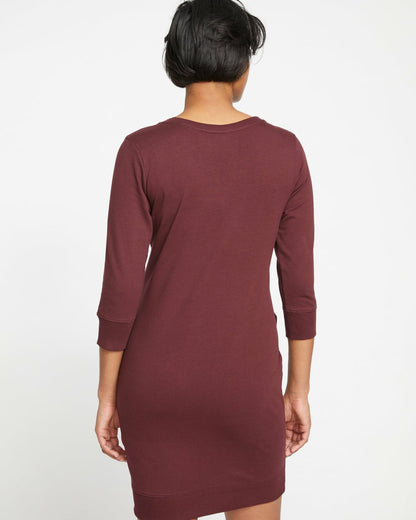 Misa Tie Sweatshirt Dress - Black Cherry | Universal Standard