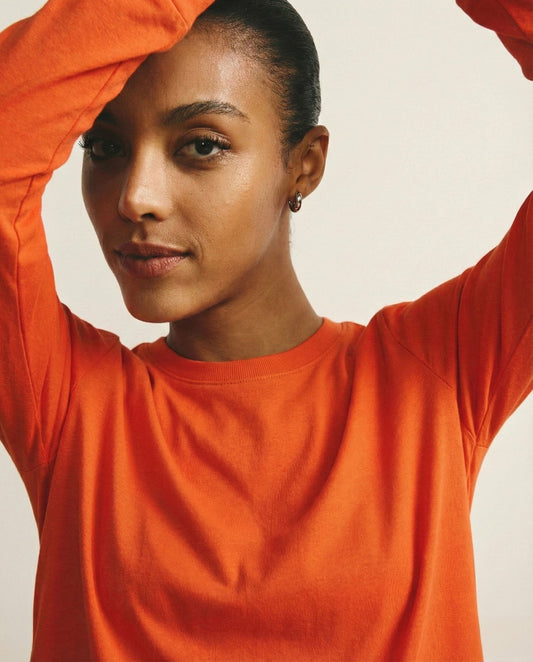 Long Sleeve Tee Rex - Orange Flame | Universal Standard