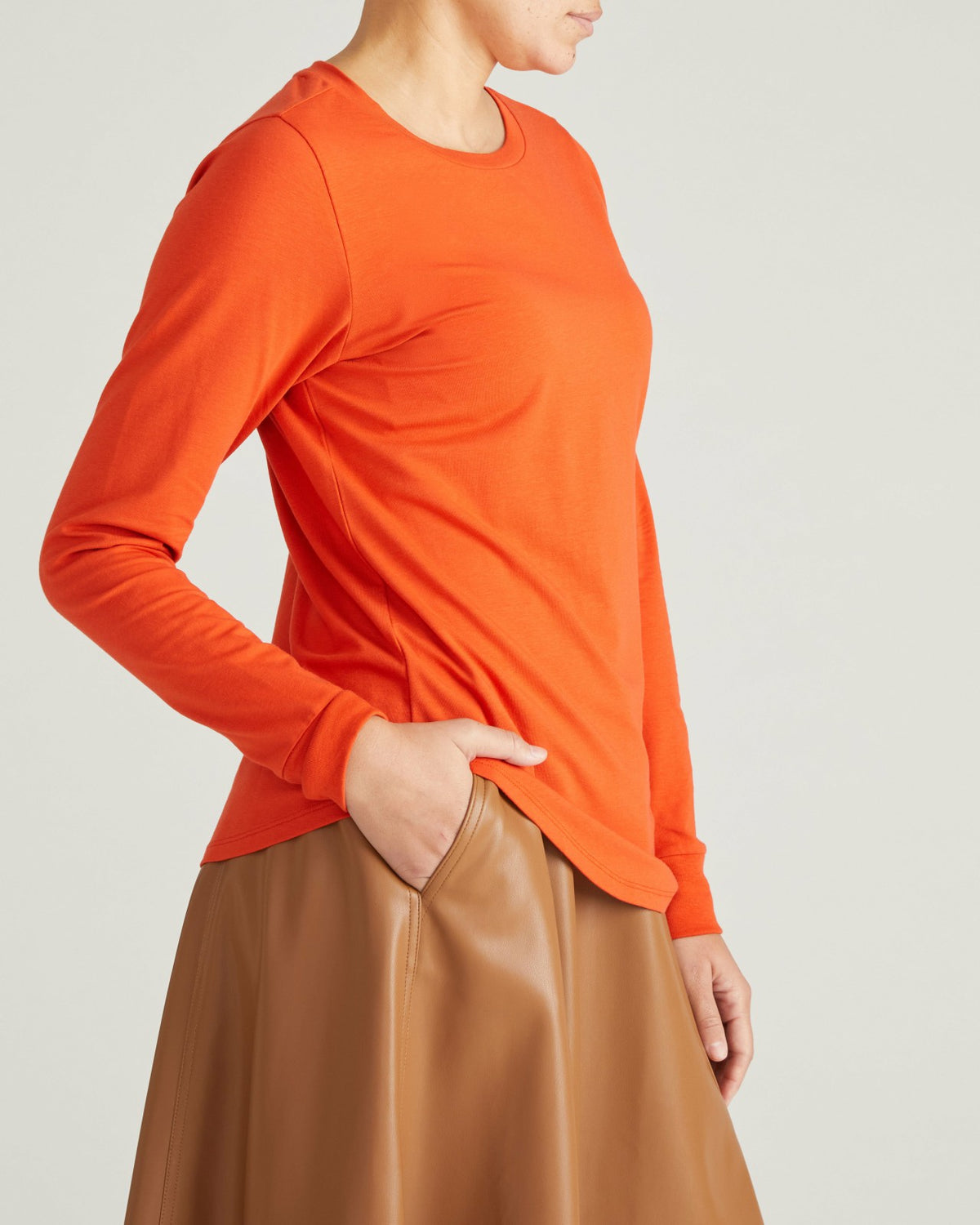 Long Sleeve Tee Rex - Orange Flame | Universal Standard