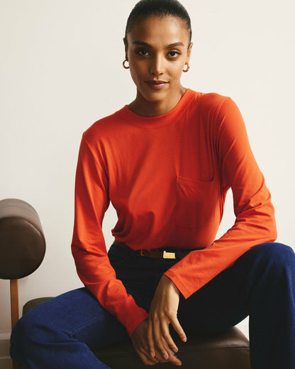 Long Sleeve Garcon Tee - Poppy | Universal Standard