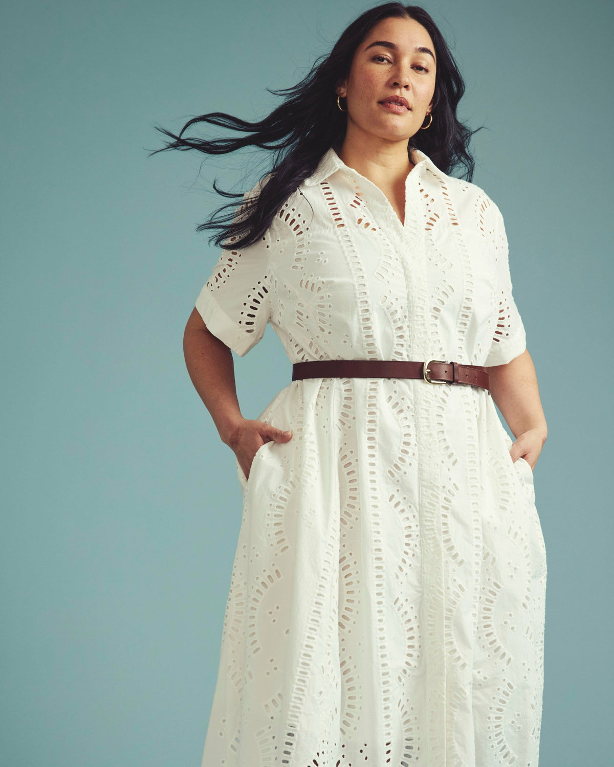 Tina Cotton Poplin Shirtdress - White | Universal Standard