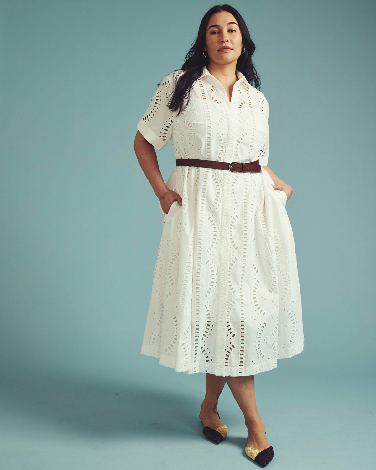 Tina Cotton Poplin Shirtdress - White | Universal Standard