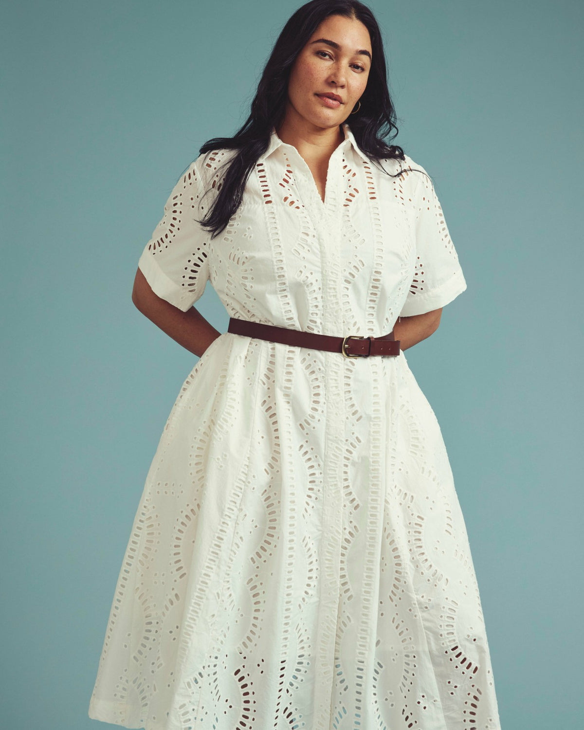 Tina Cotton Poplin Shirtdress - White | Universal Standard