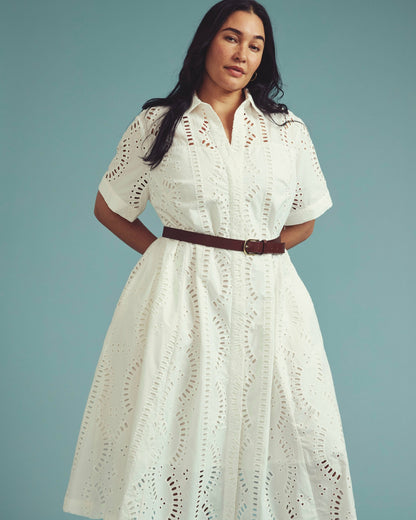 Tina Cotton Poplin Shirtdress - White | Universal Standard