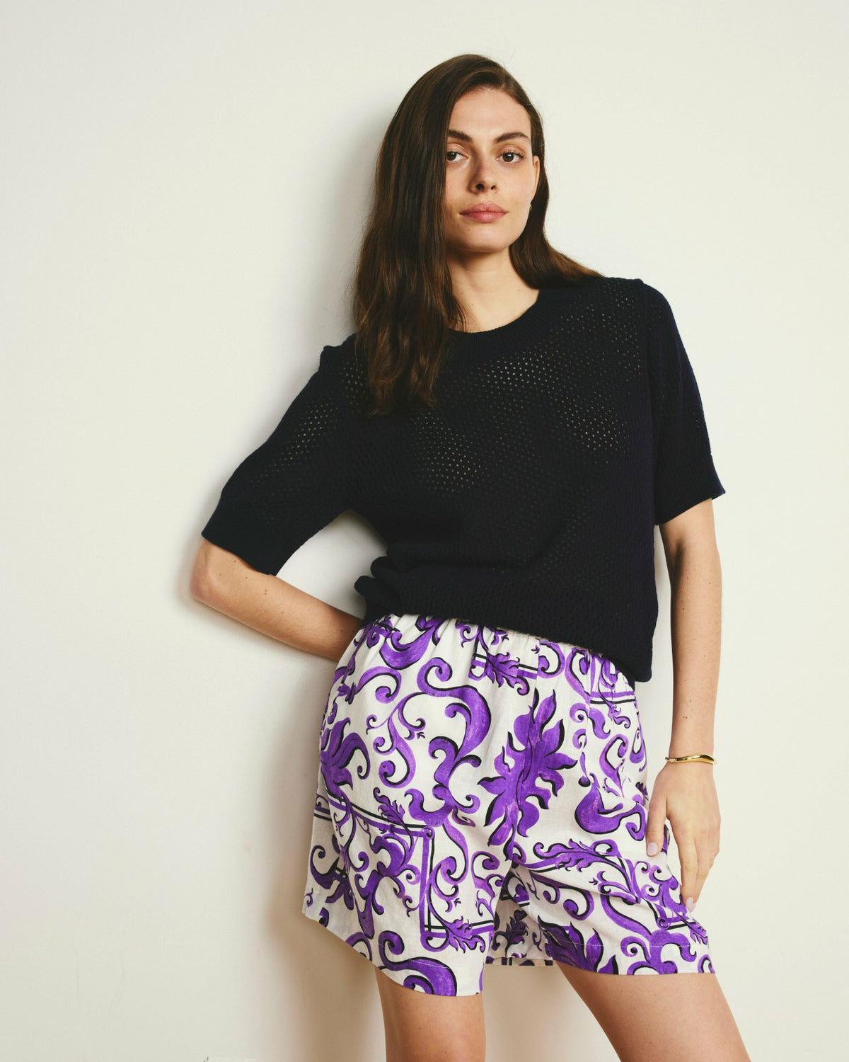 Rosie Pointelle Sweater Top - Navy | Universal Standard