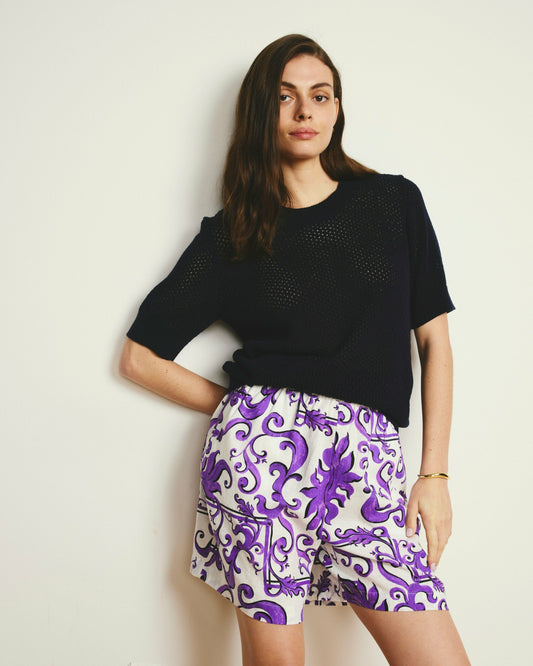 Rosie Pointelle Sweater Top - Navy | Universal Standard