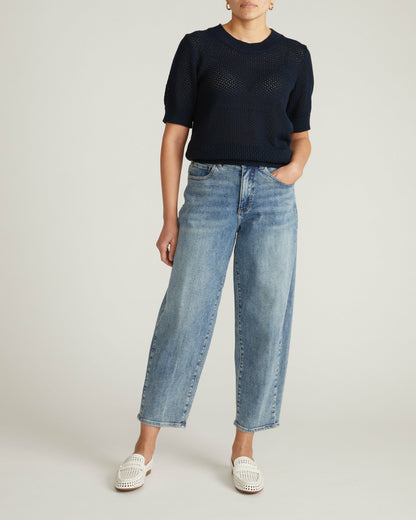 Rosie Pointelle Sweater Top - Navy | Universal Standard