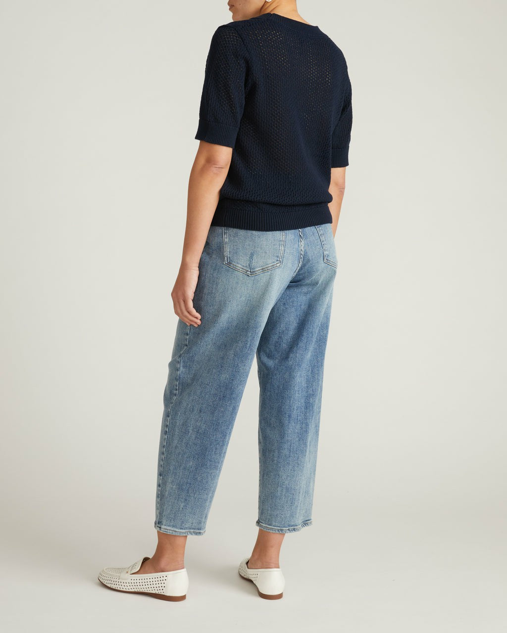 Rosie Pointelle Sweater Top - Navy | Universal Standard