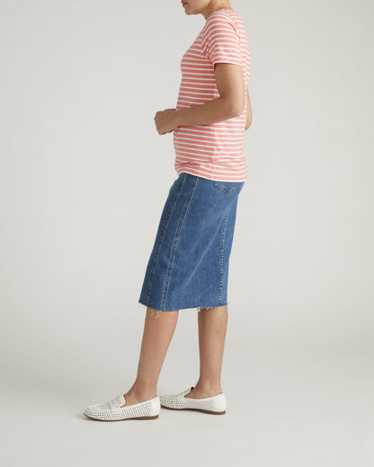 Scoop Neck Tee - Portrait Pink/White Stripe | Universal Standard