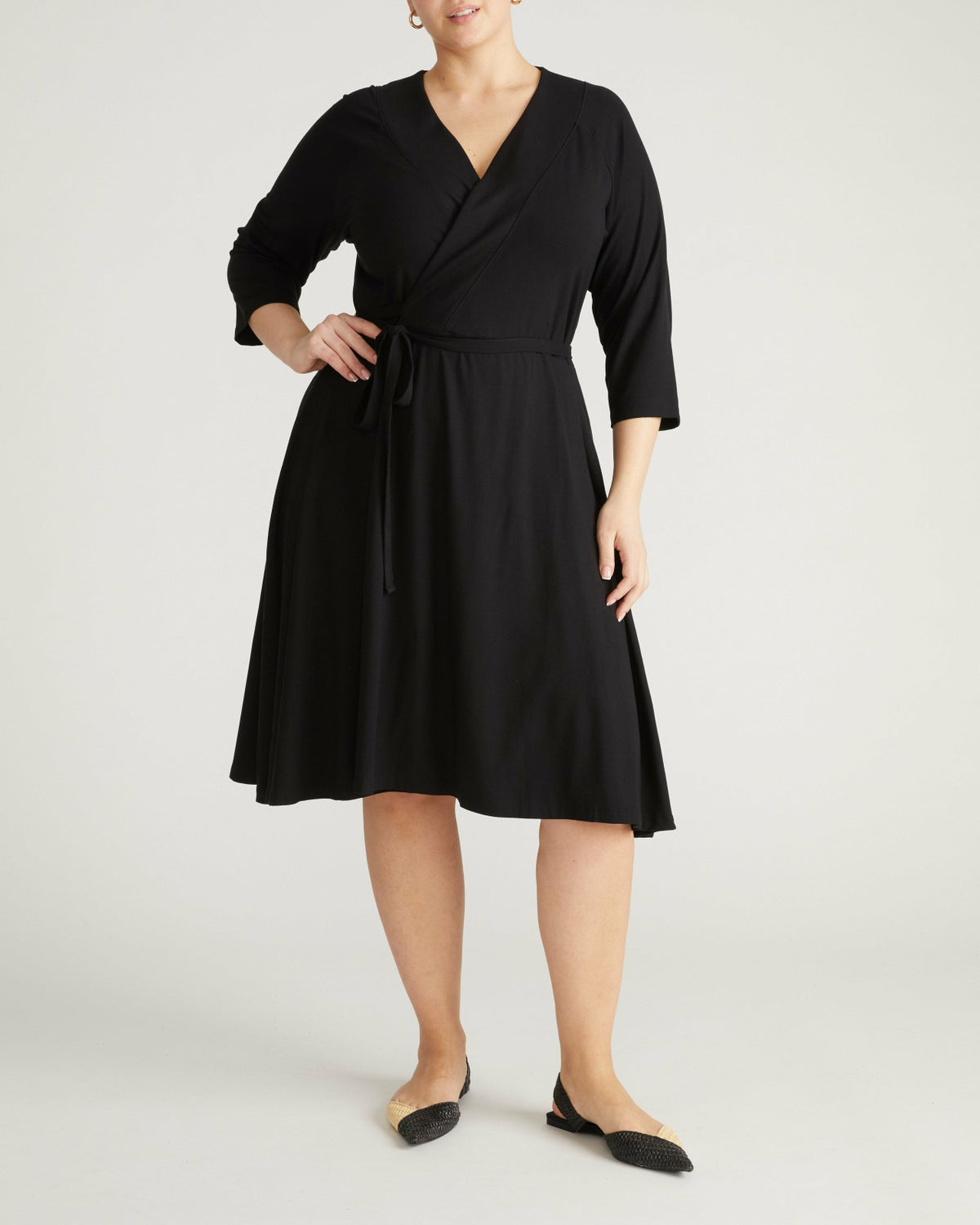 The Divine Jersey Wrap Dress - Black | Universal Standard