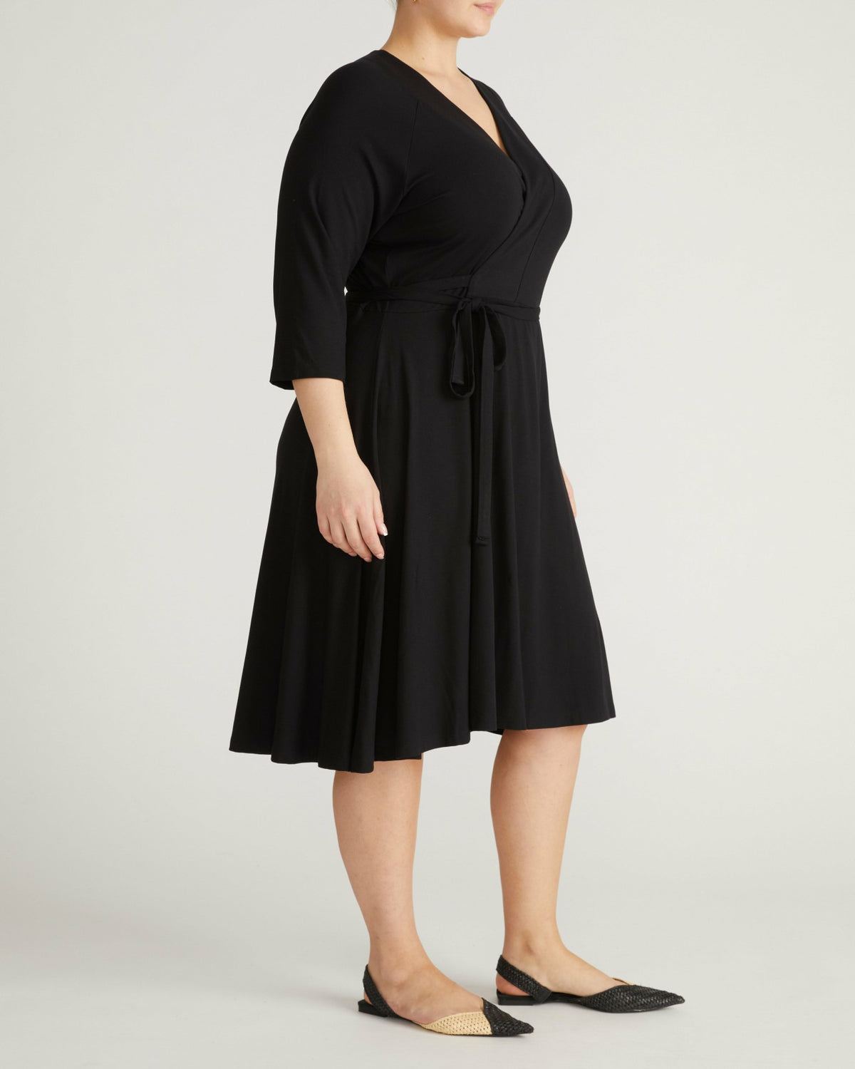 The Divine Jersey Wrap Dress - Black | Universal Standard