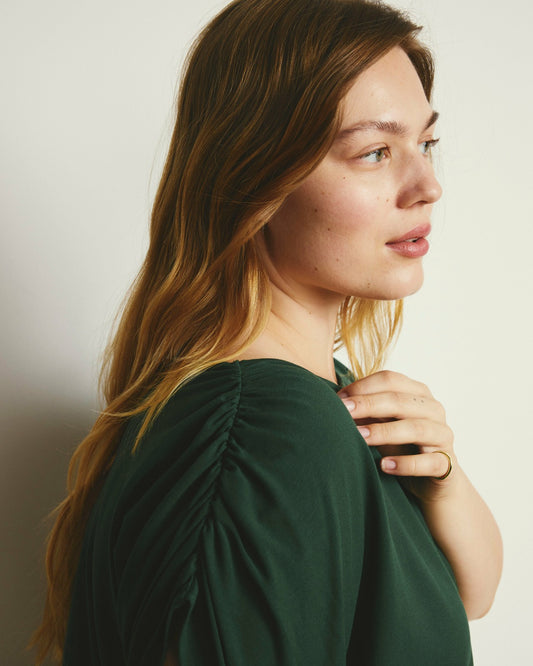 Helena Divine Jersey Gathered Tee - Conifer | Universal Standard
