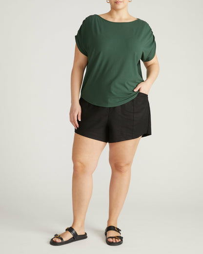 Helena Divine Jersey Gathered Tee - Conifer | Universal Standard