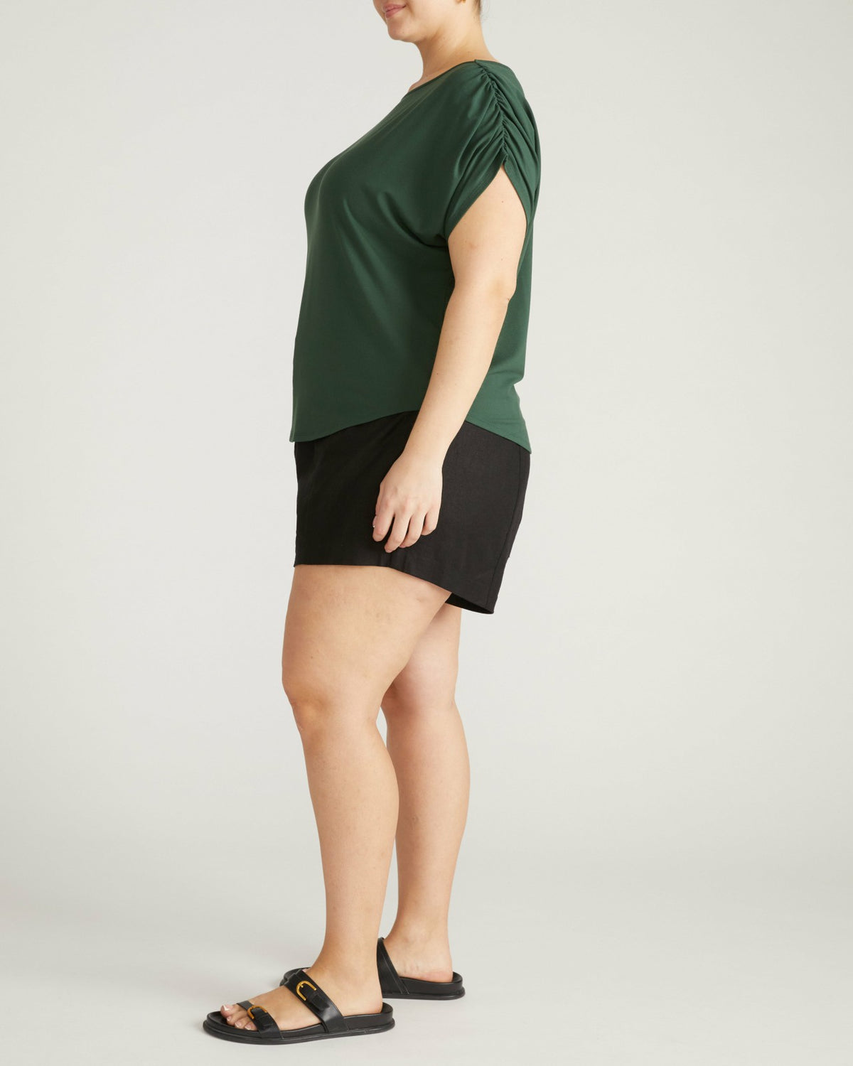 Helena Divine Jersey Gathered Tee - Conifer | Universal Standard