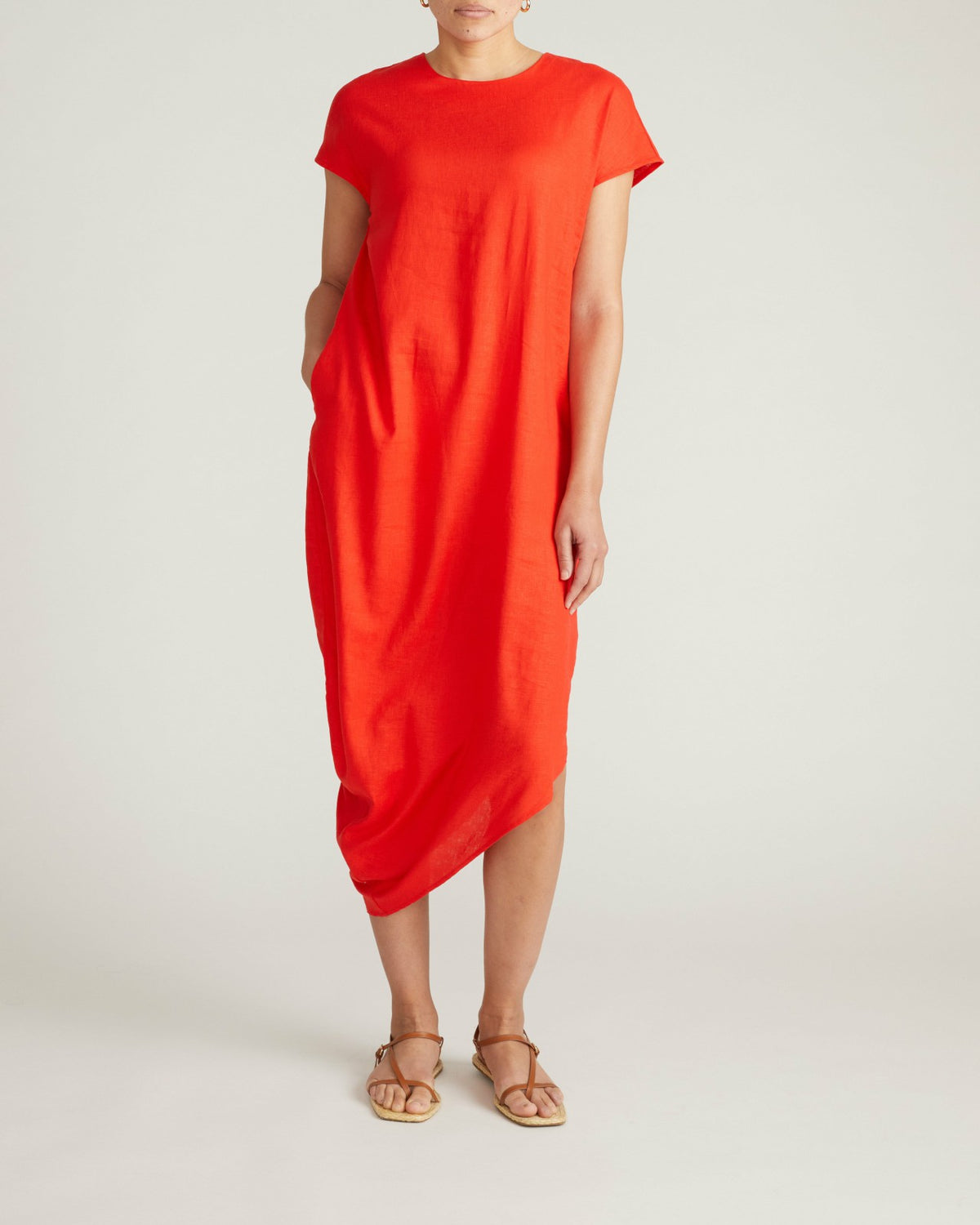 Iconic Stretch Linen Blend Geneva Dress - Shoreline Sunset | Universal Standard
