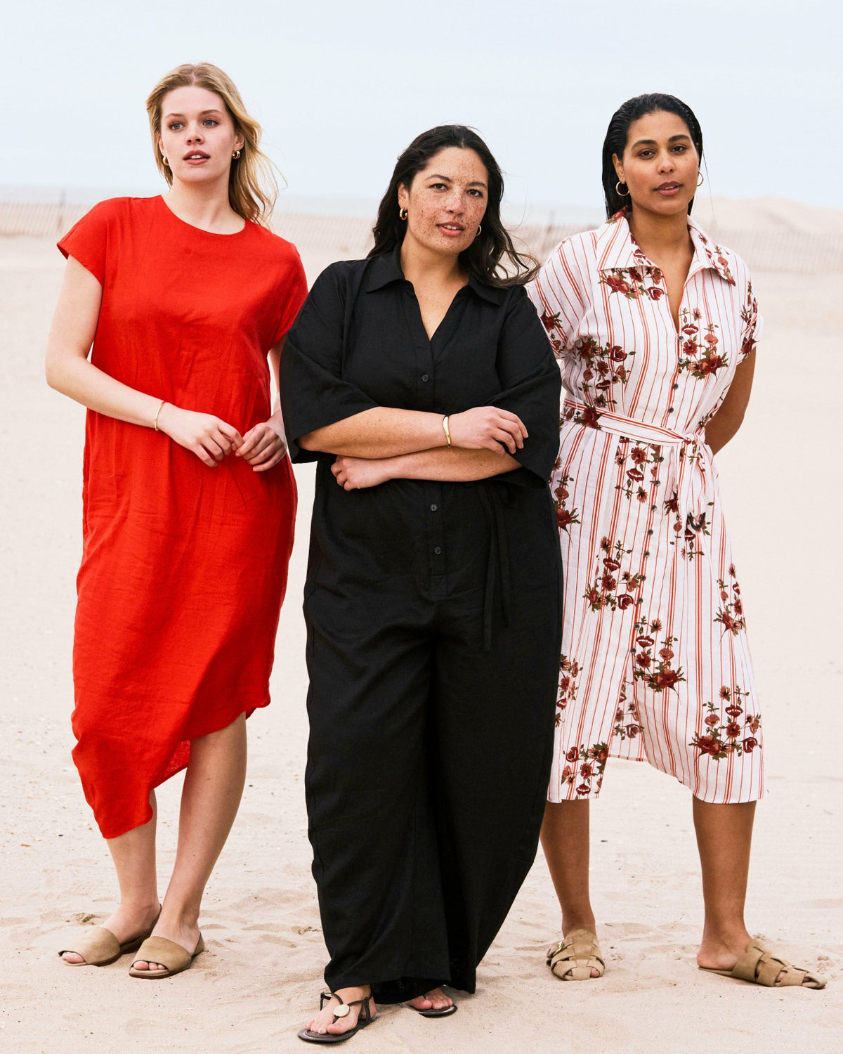 Iconic Stretch Linen Blend Geneva Dress - Shoreline Sunset | Universal Standard
