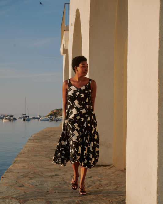 Sunshower Flowy Linen Blend Dress - Santiago Print | Universal Standard