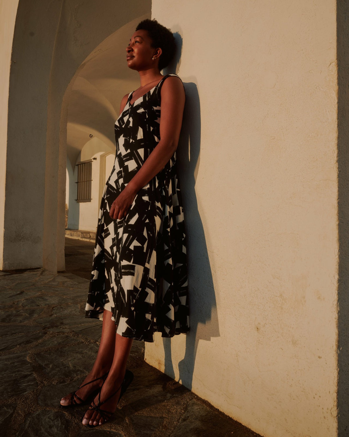 Sunshower Flowy Linen Blend Dress - Santiago Print | Universal Standard