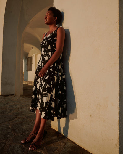 Sunshower Flowy Linen Blend Dress - Santiago Print | Universal Standard