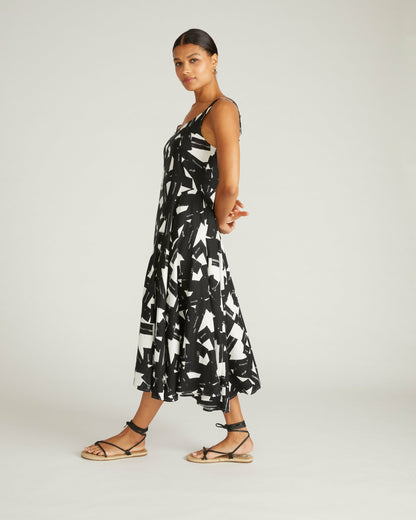 Sunshower Flowy Linen Blend Dress - Santiago Print | Universal Standard