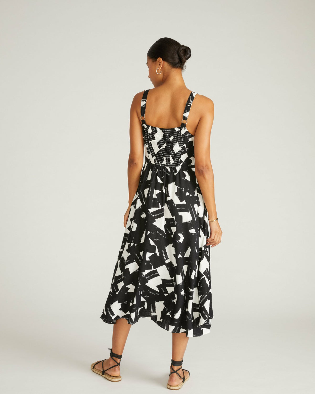 Sunshower Flowy Linen Blend Dress - Santiago Print | Universal Standard