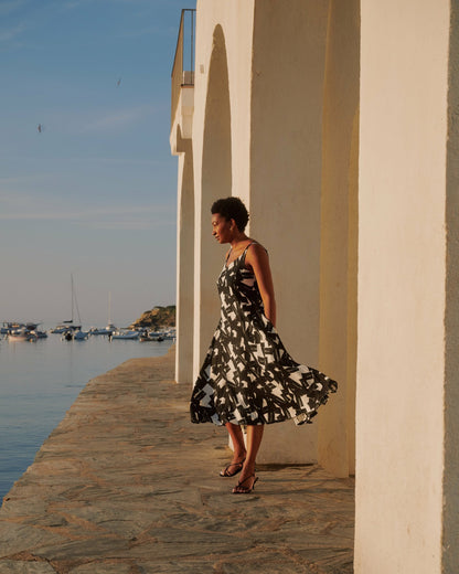 Sunshower Flowy Linen Blend Dress - Santiago Print | Universal Standard