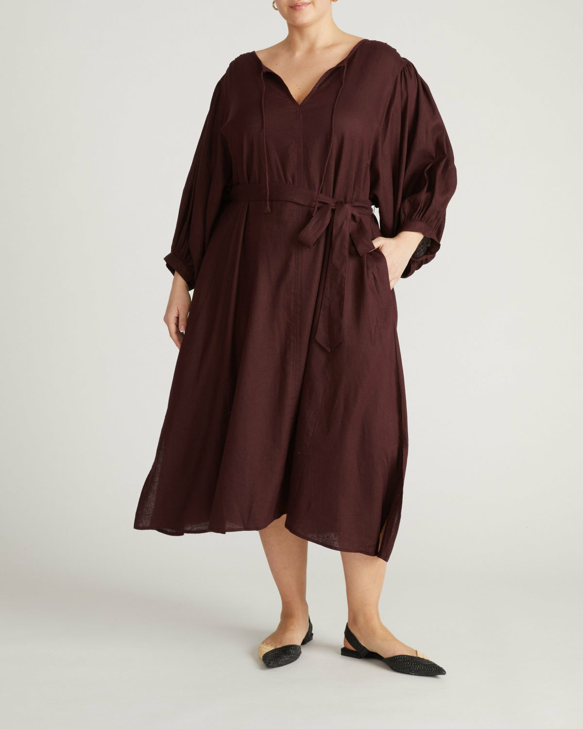 Amparo Linen Blend Dress - Brulee | Universal Standard