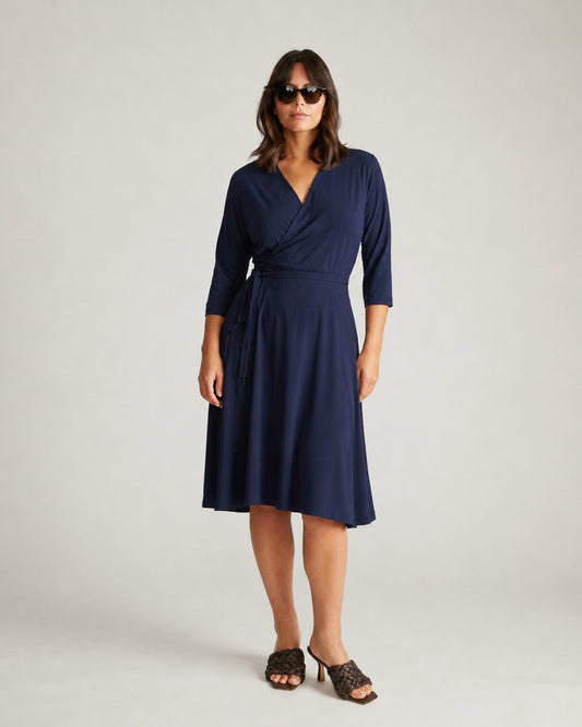 The Divine Jersey Wrap Dress - Midnight | Universal Standard