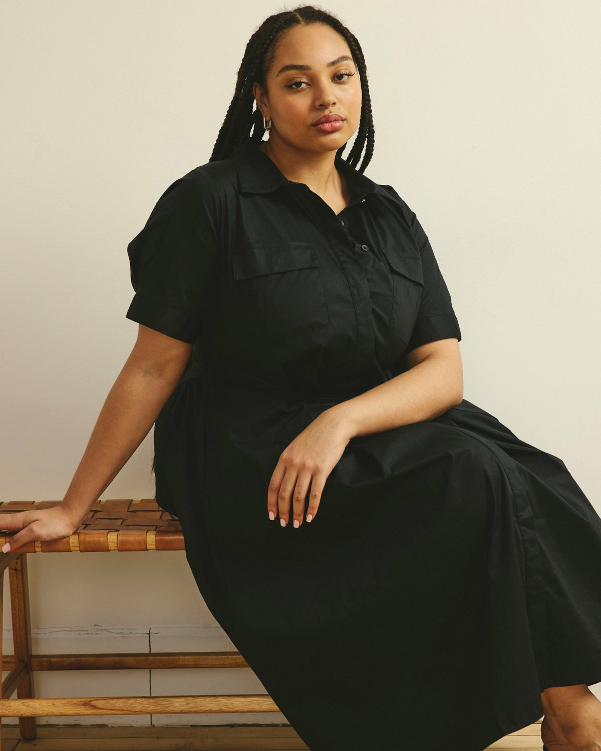 City Poplin Shirtdress - Black | Universal Standard