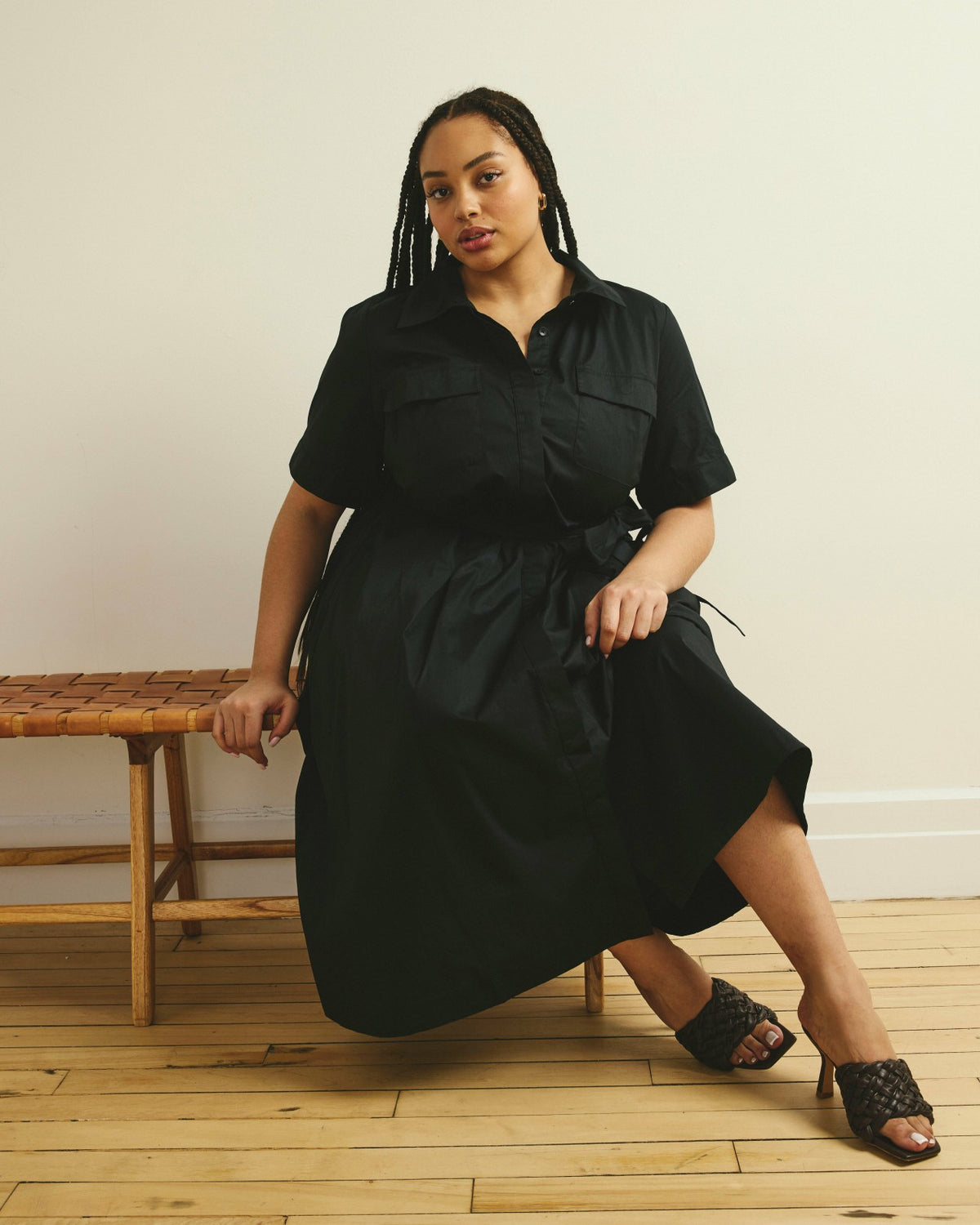 City Poplin Shirtdress - Black | Universal Standard