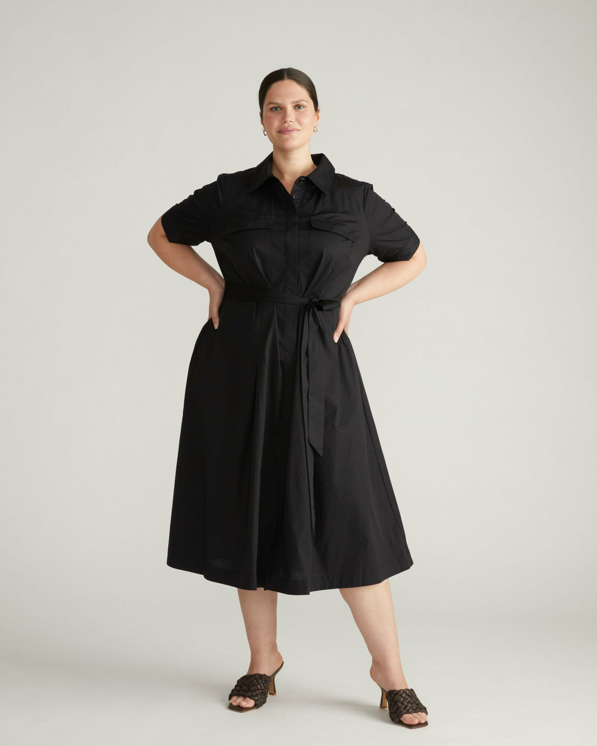 City Poplin Shirtdress - Black | Universal Standard