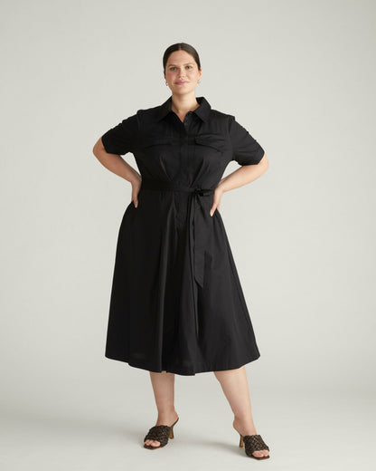 City Poplin Shirtdress - Black | Universal Standard