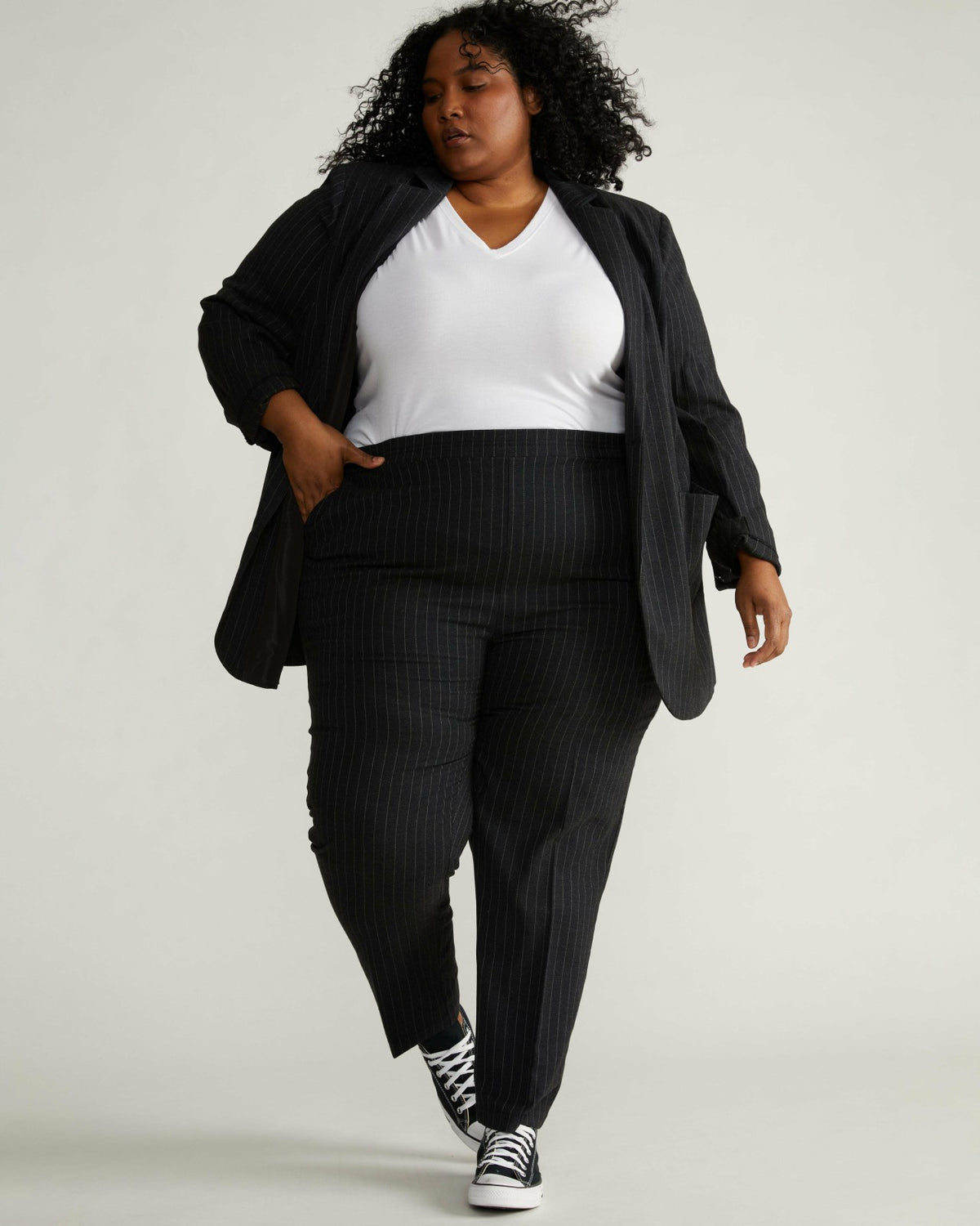 The Pinstripe Pant - Graphite | Universal Standard
