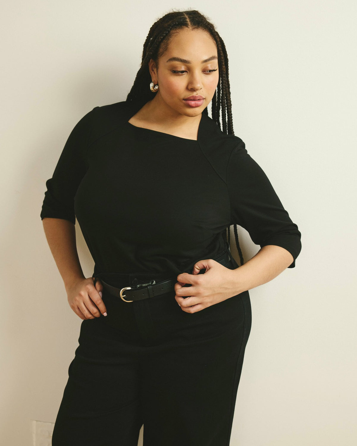 Envelope Neck Viscose Jersey Top - Black | Universal Standard