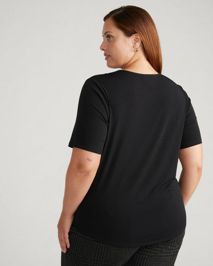 Envelope Neck Viscose Jersey Top - Black | Universal Standard