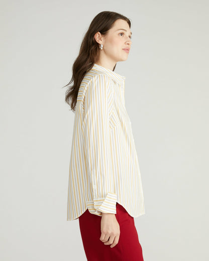 Henning x US Madison Shirt - Yellow Multi Stripe | Universal Standard