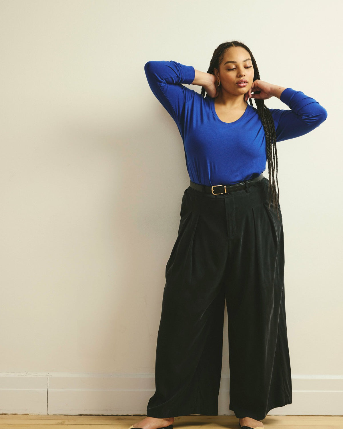 Long Sleeve V Rex - Lapis | Universal Standard