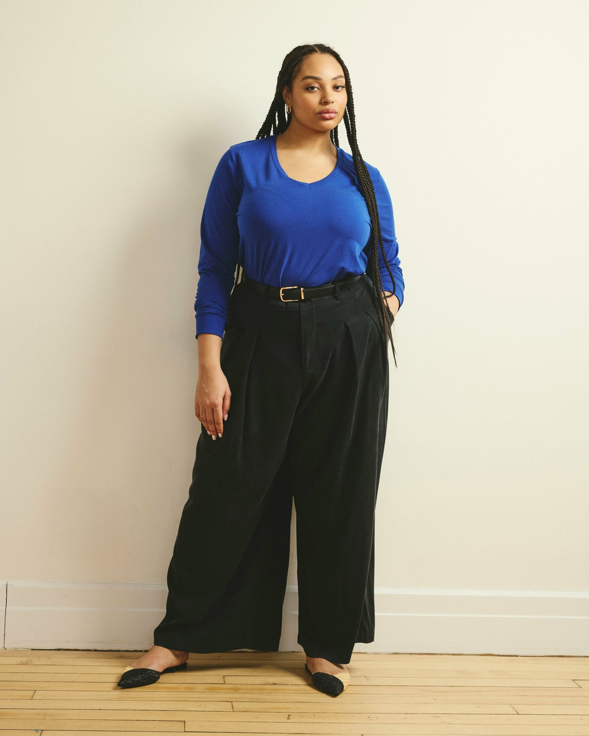 Long Sleeve V Rex - Lapis | Universal Standard
