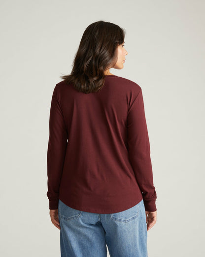 Long Sleeve V Rex - Black Cherry | Universal Standard