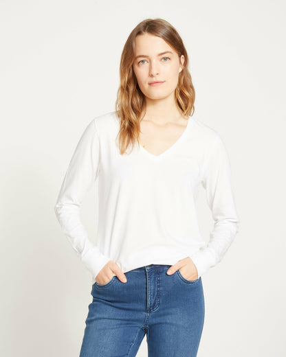 Long Sleeve V Rex - White | Universal Standard