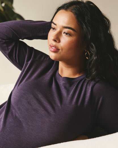 Light-As-Air Long Sleeve Crew Neck Tee - Purple Jewel | Universal Standard