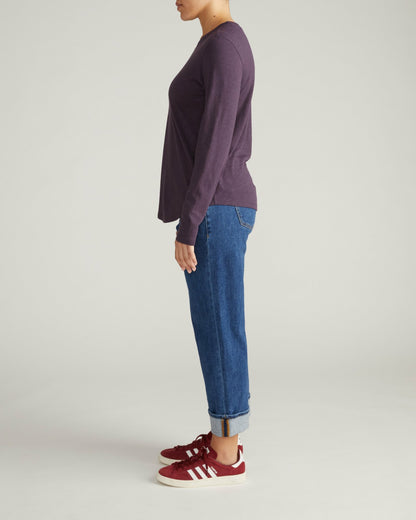 Light-As-Air Long Sleeve Crew Neck Tee - Purple Jewel | Universal Standard