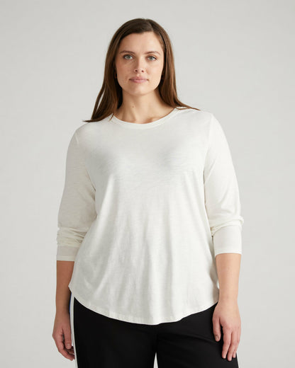 Light-As-Air Long Sleeve Crew Neck Tee - Vapor | Universal Standard